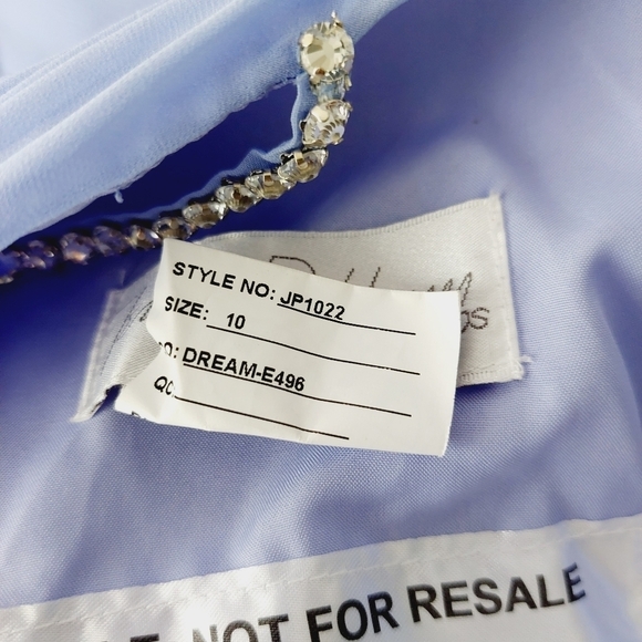 NEW Jenny Packham Drem Blue Jeweled Strap Shirred Wrap Maxi Dress P2798 - Picture 9 of 11